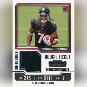 Bijan Robinson Relic 🏈 NFL Football Trading Card Patch 🔥 Atlanta Falcons